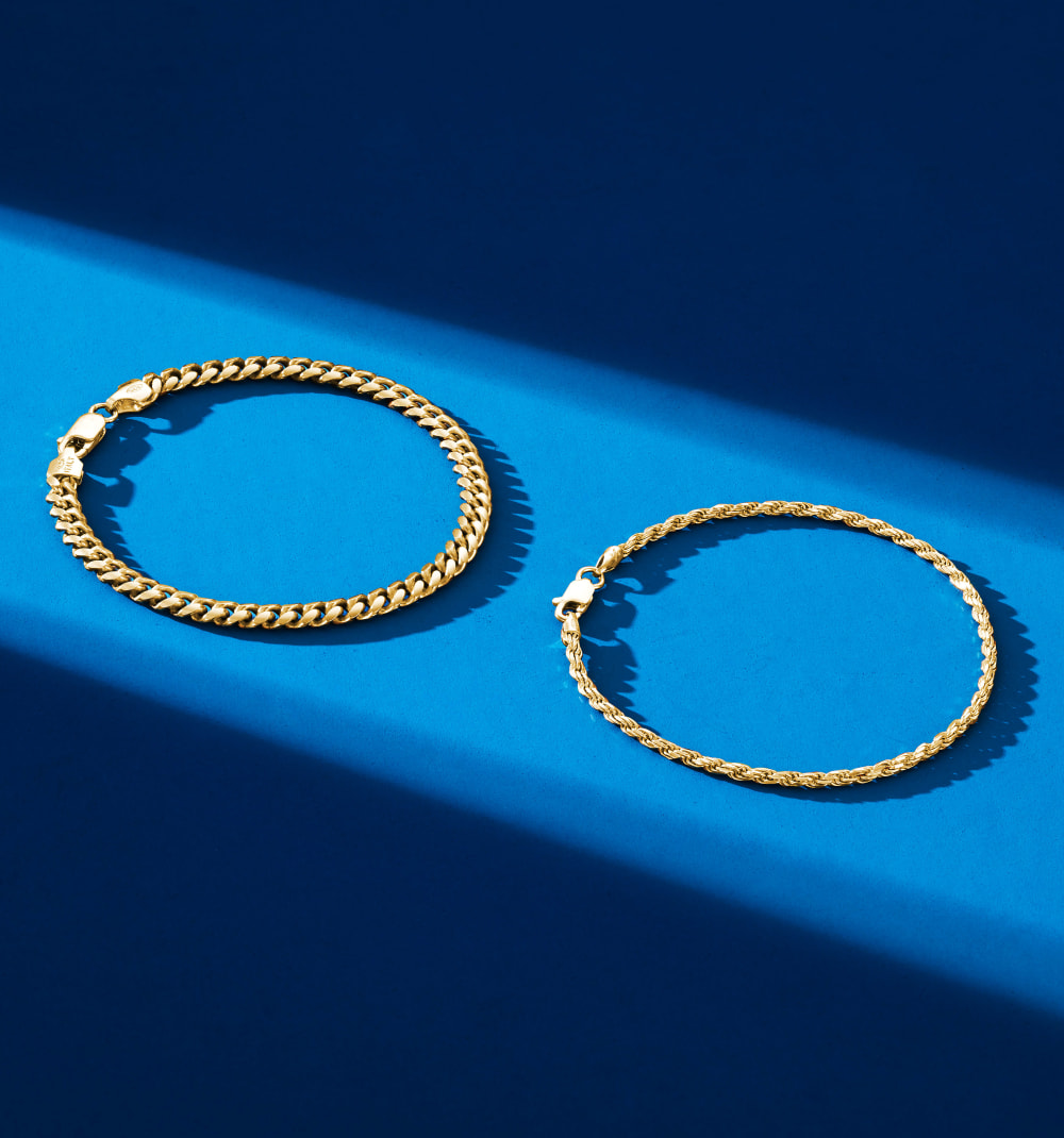 Cuban + Rope Bracelet Stack - Gold - Higher Quality Standards