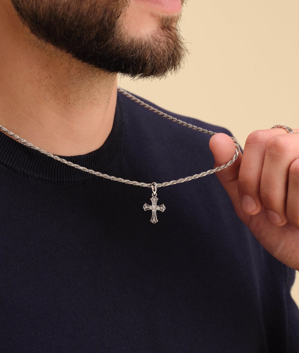 Vintage Cross Pendant - Silver - Higher Quality Standards   