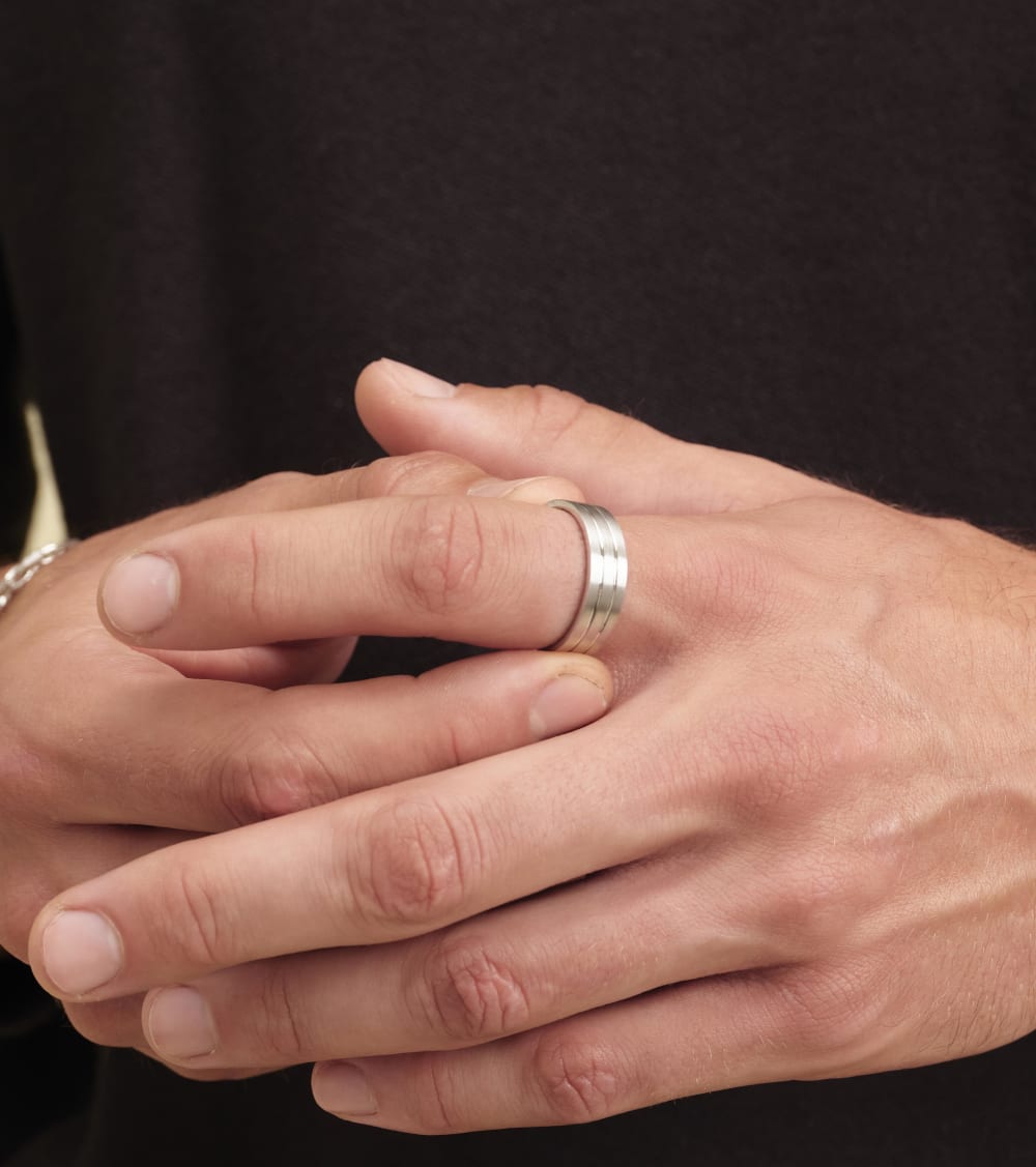 Double Ridge Wedding Band - Silver - Higher Quality Standards