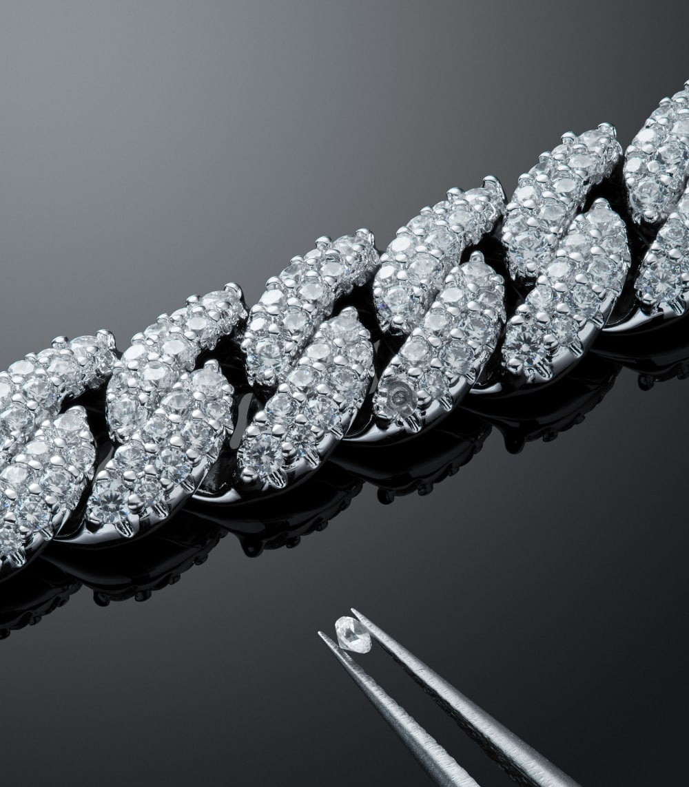 Iced Out Cuban Link Bracelet - 10mm Silver - Over 500 Pavé Stones  