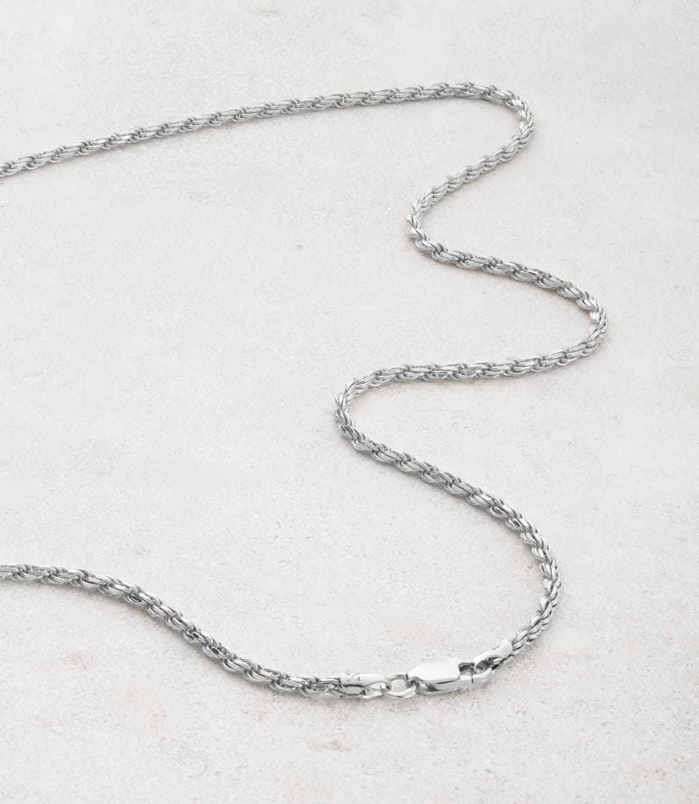 Rope Chain - 2.5mm Silver - Made with Precious Metals