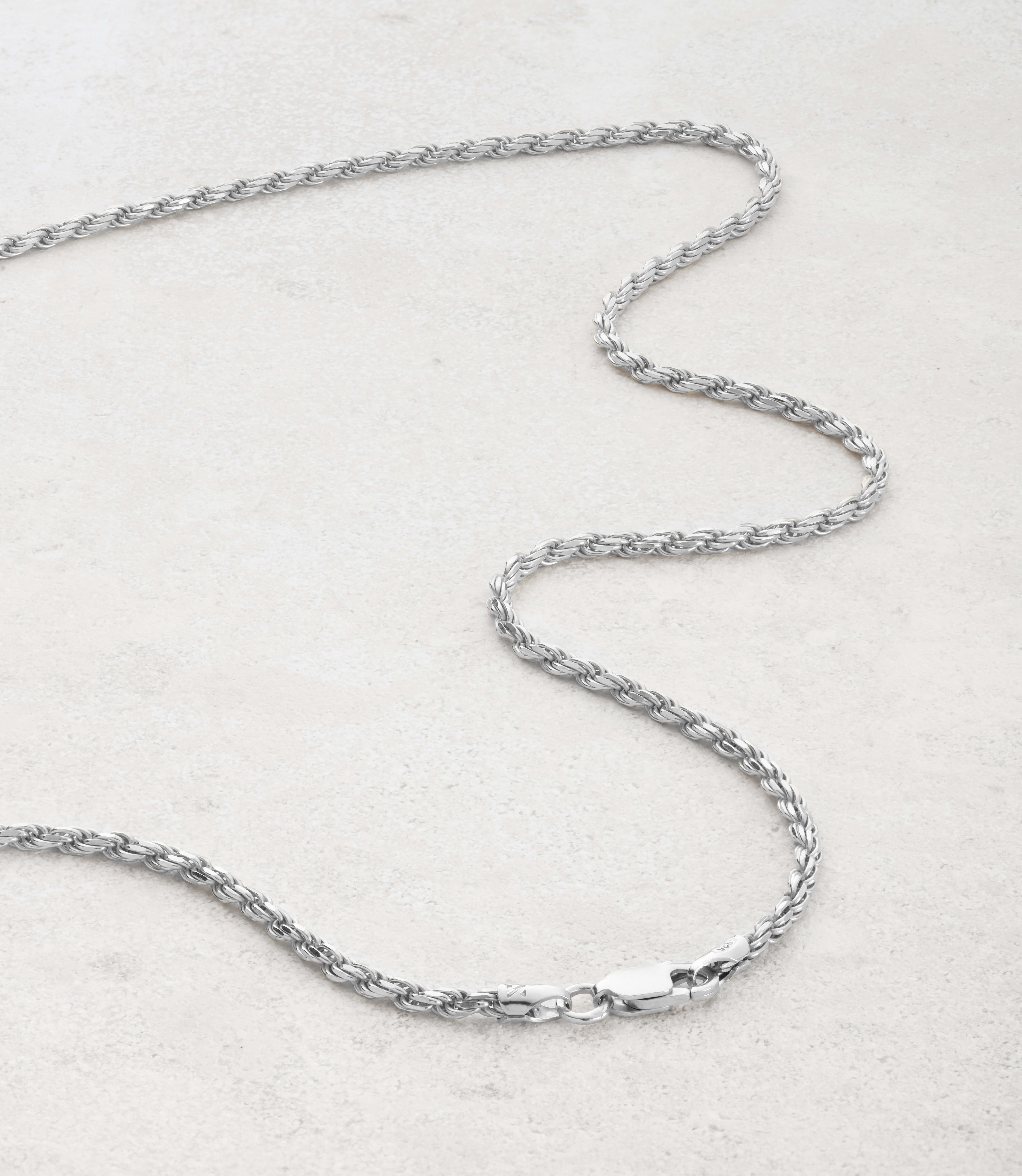 Image Rope Chain - 2.5mm Silver - Made with Precious Metals