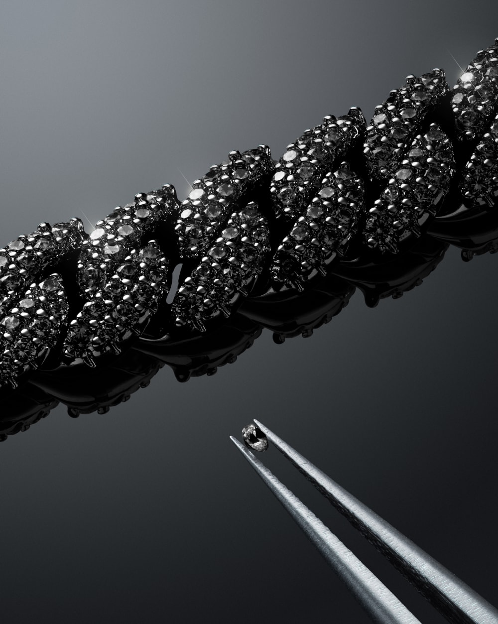 Higher Quality Standards - Iced Out Cuban Bracelet Black 10mm