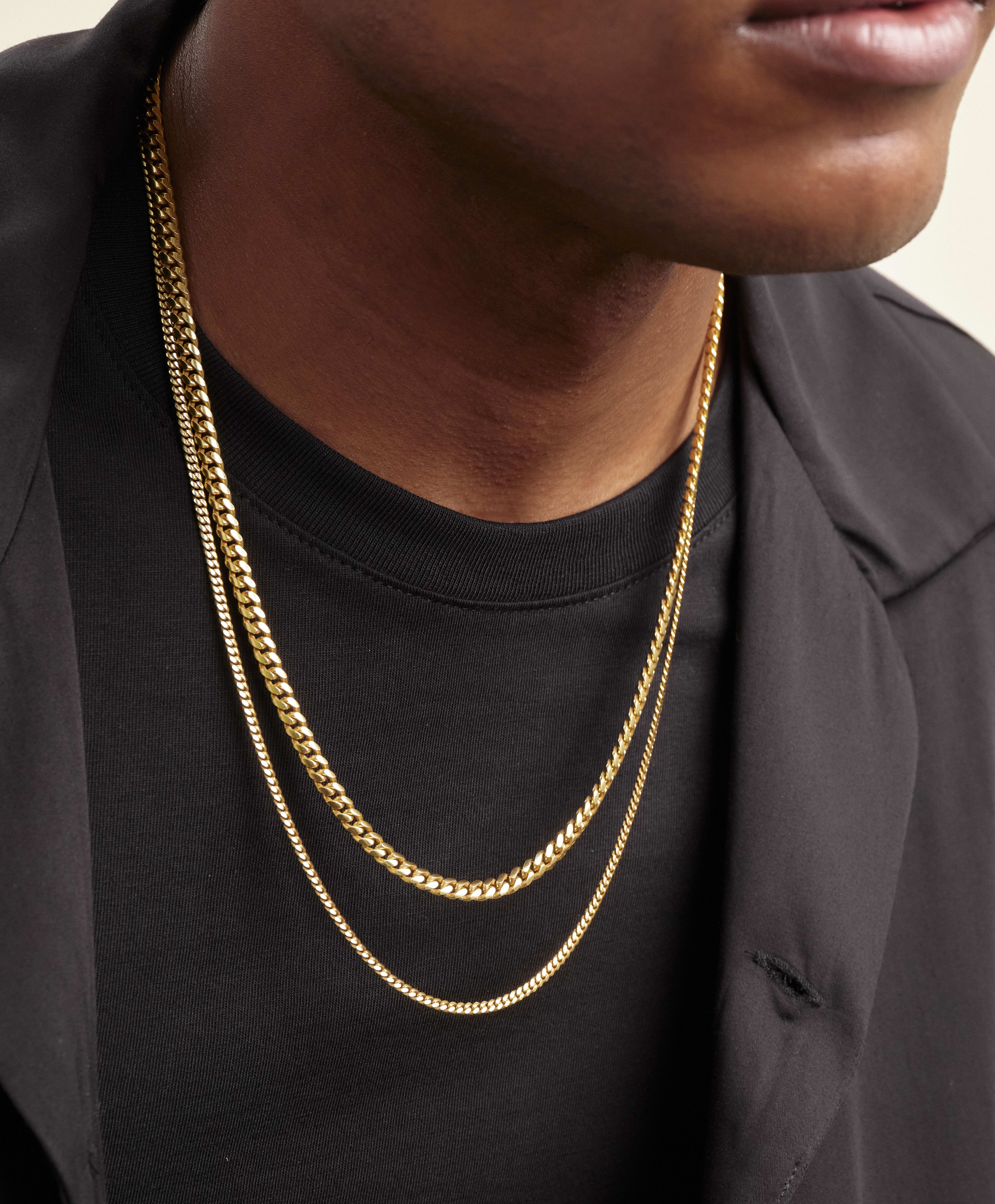 Image Cuban Chain Stack - 5mm 3mm Gold - Crafted in Italy