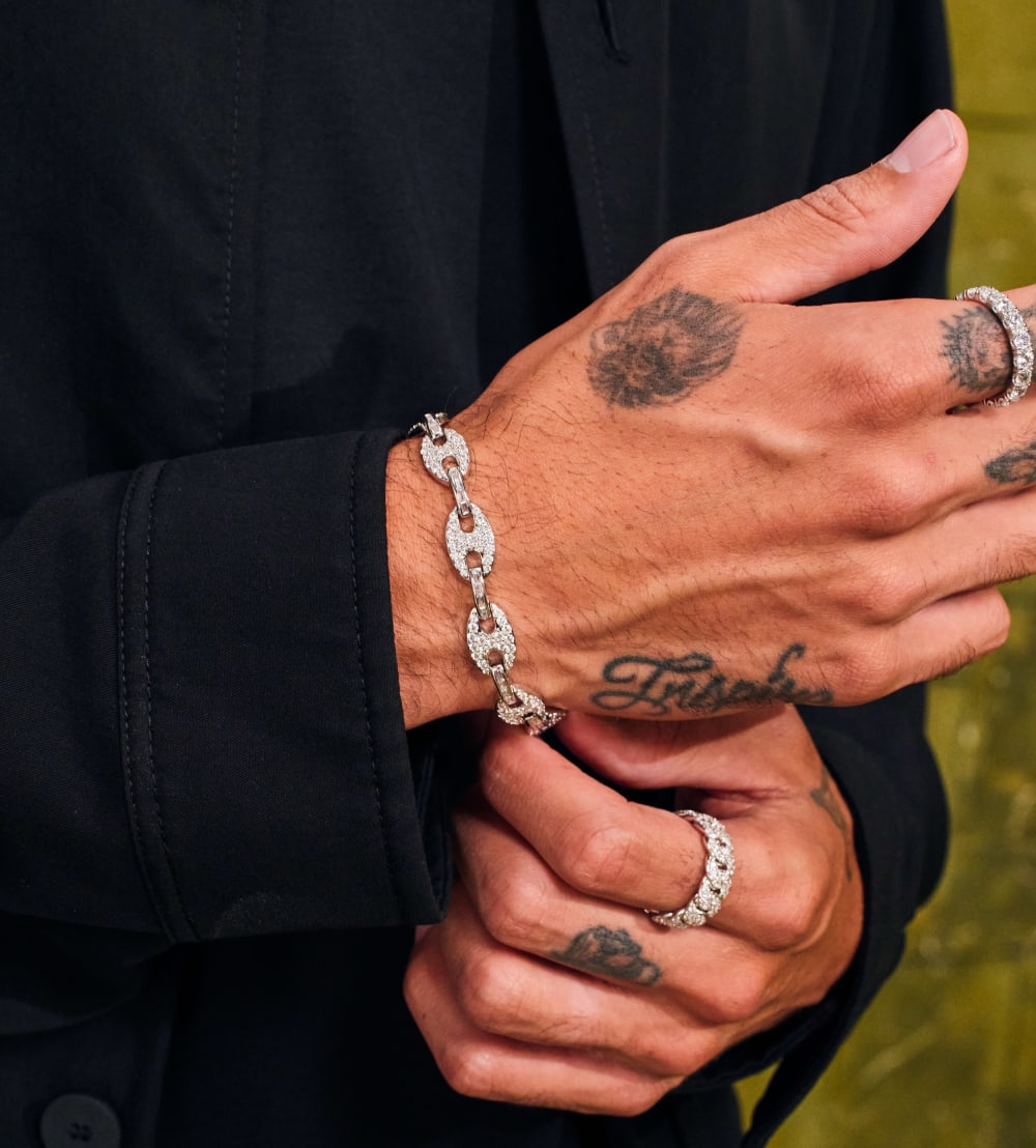 Iced Out Mariner Bracelet - Silver - Higher Quality Standards	