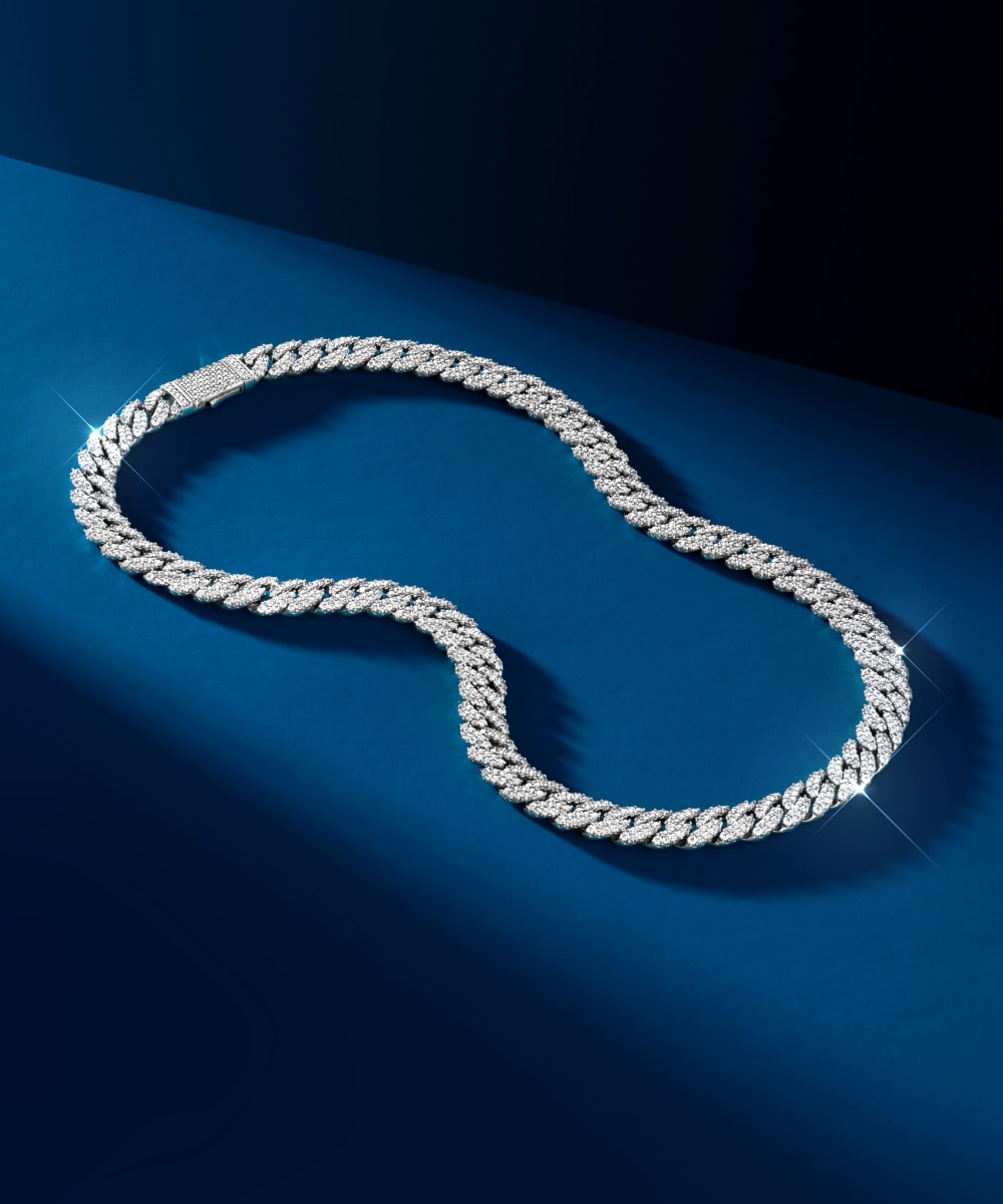 Iced Out Cuban Link Chain - 10mm Silver - Over 900 Pavé Stones