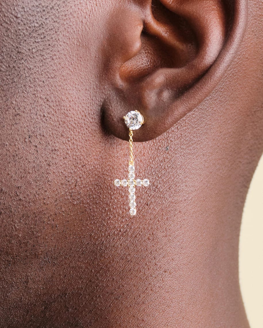 Hanging Cross Stud Earring