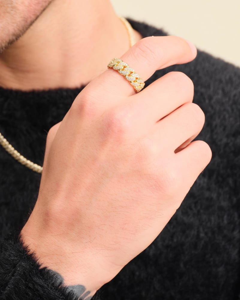 Iced Out Cuban Link Ring