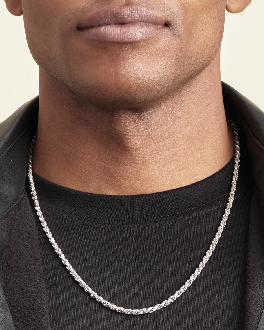 Rope Chain 4mm Men's Silver Rope Chain JAXXON