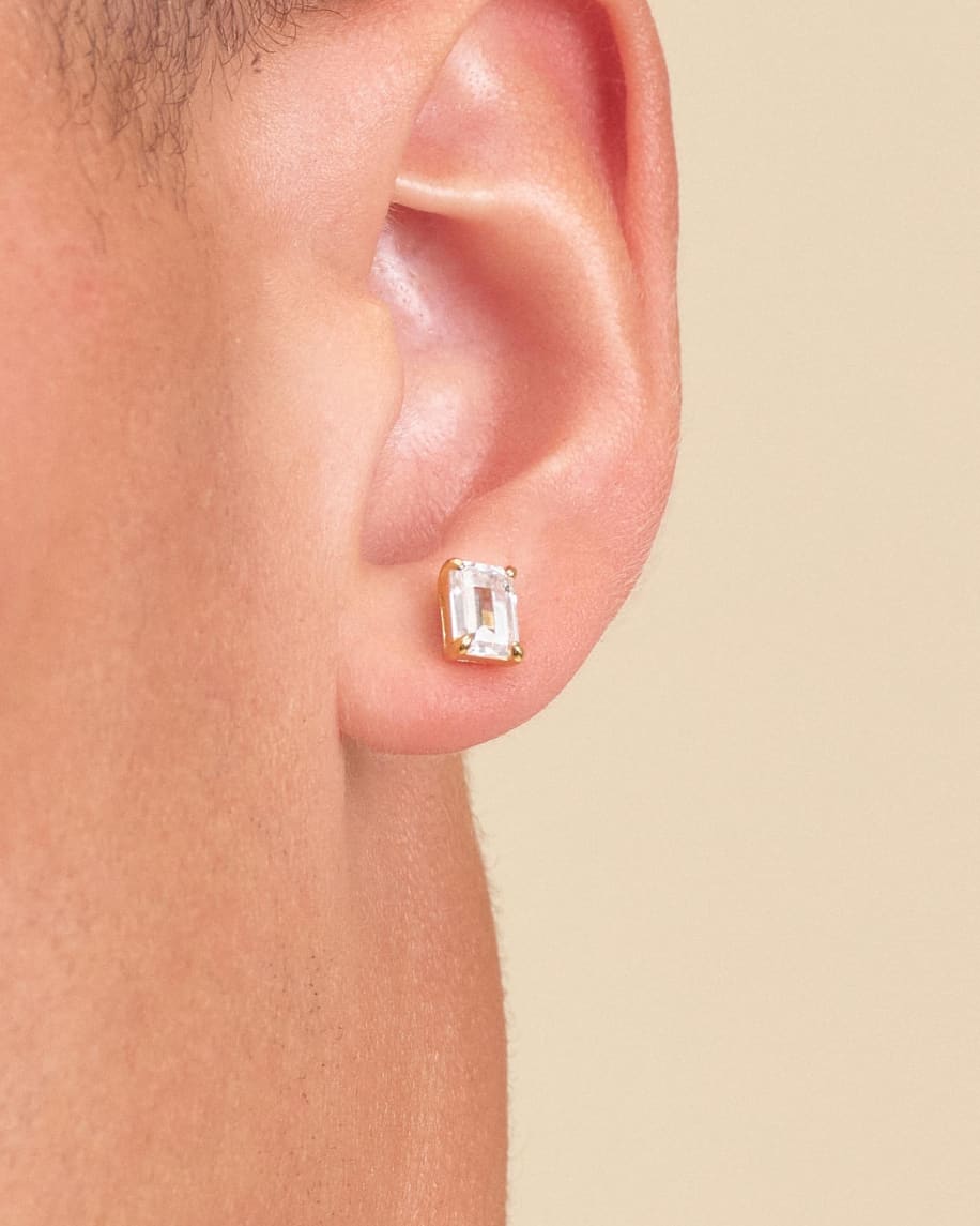 Emerald Cut Stud Earrings