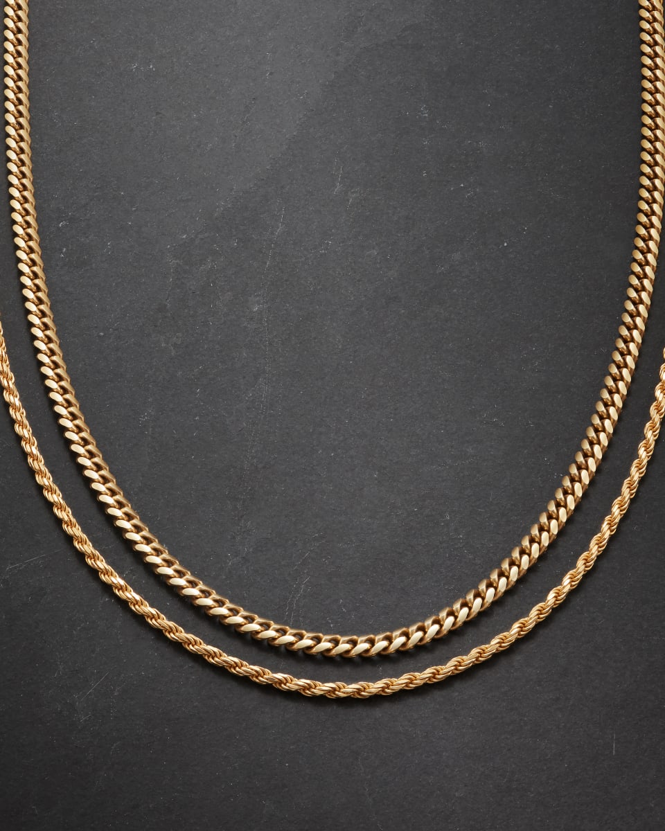 Cuban Link + Rope Chain Stack