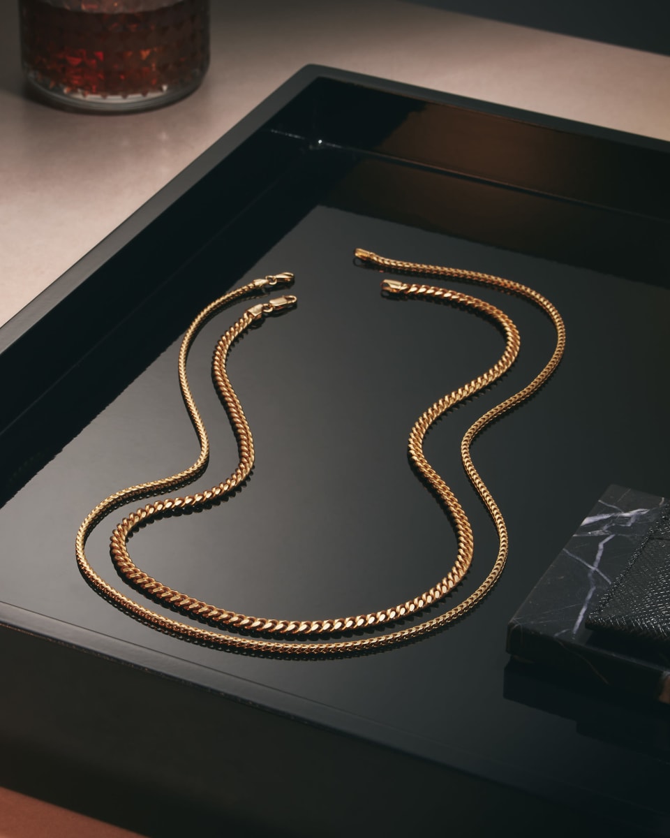 Cuban + Franco Chain Stack Men's Gold Chain Bundle JAXXON