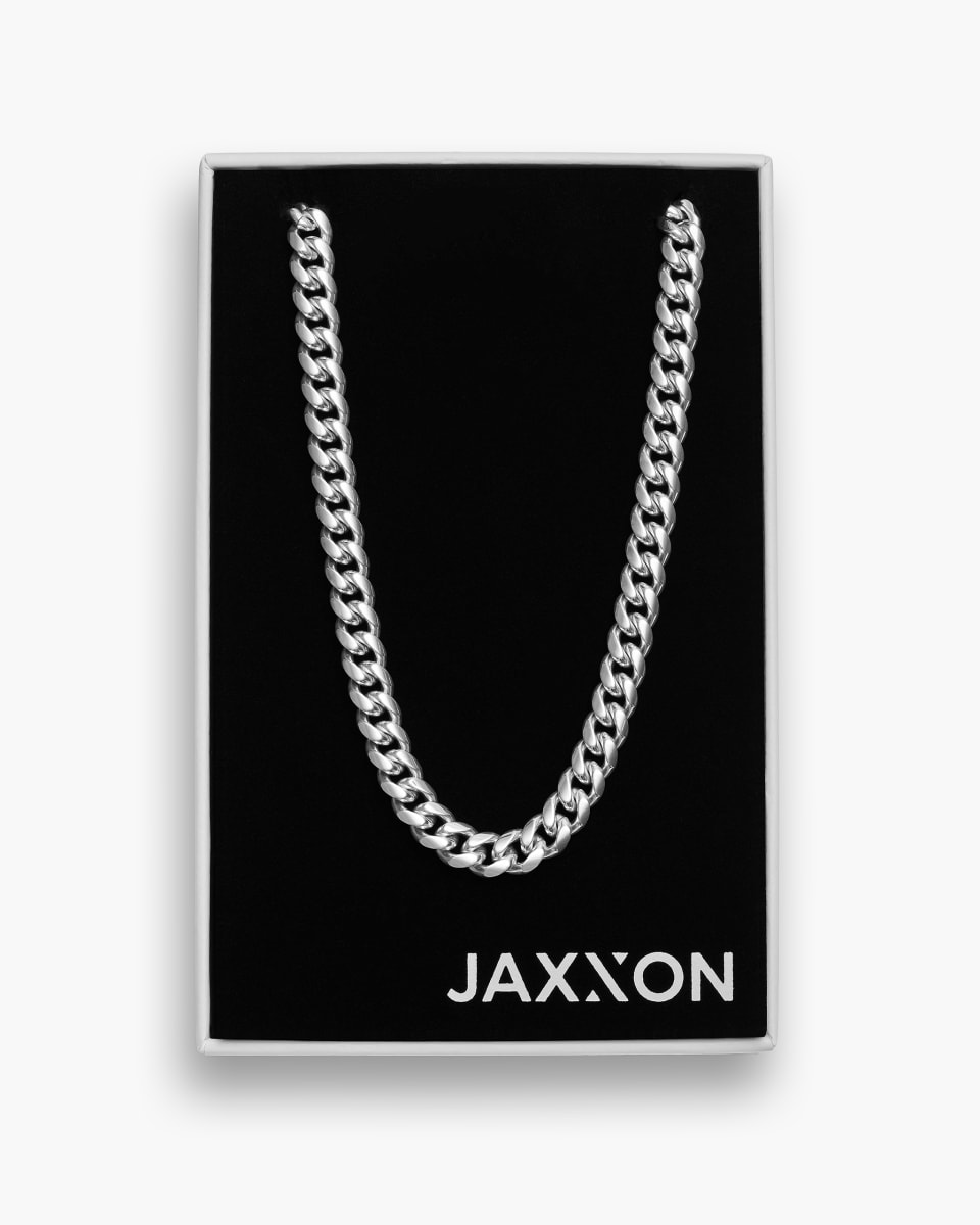 Cuban Link Chain - 8mm - Men's Silver Chain - JAXXON