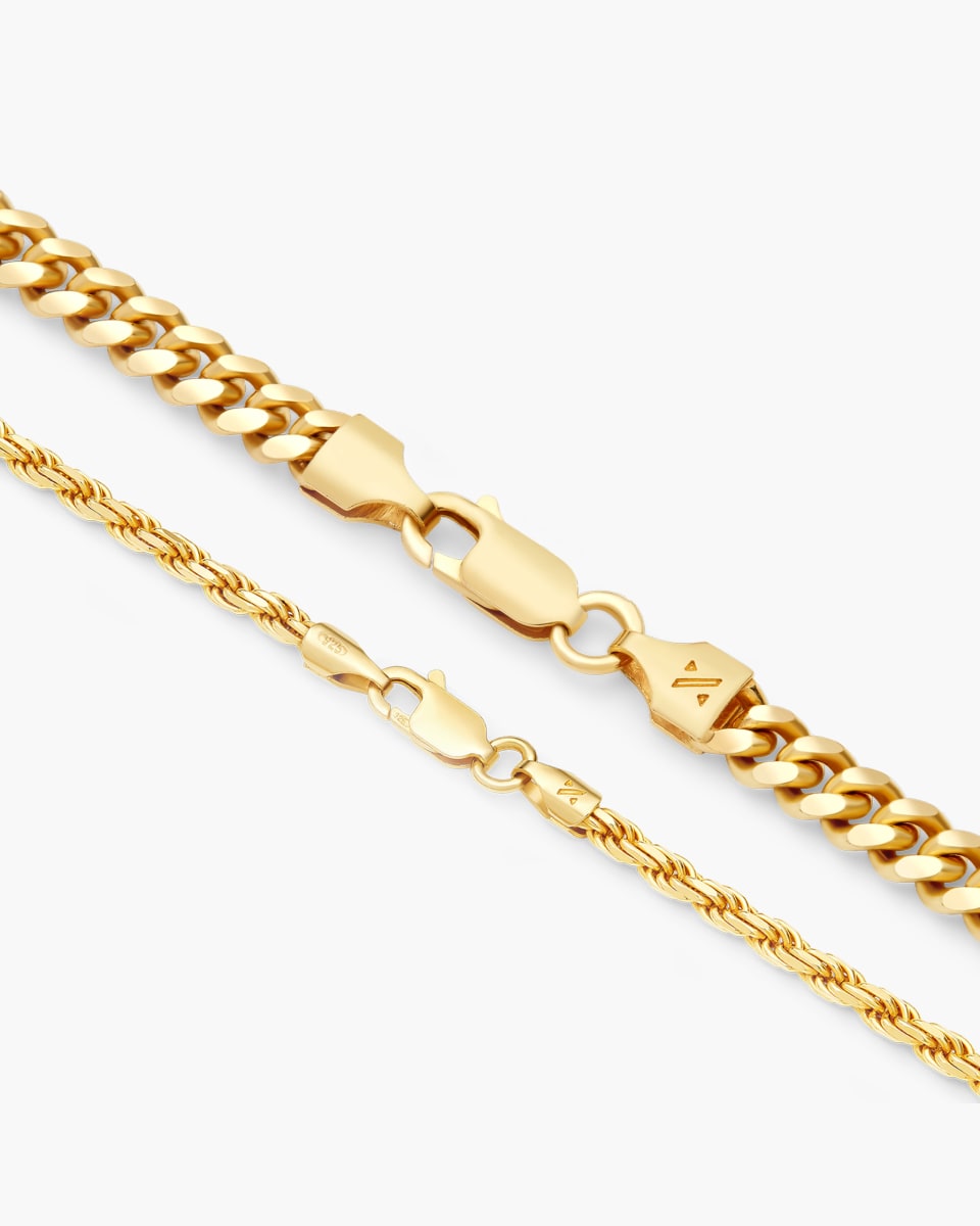 Cuban Link + Rope Chain Stack
