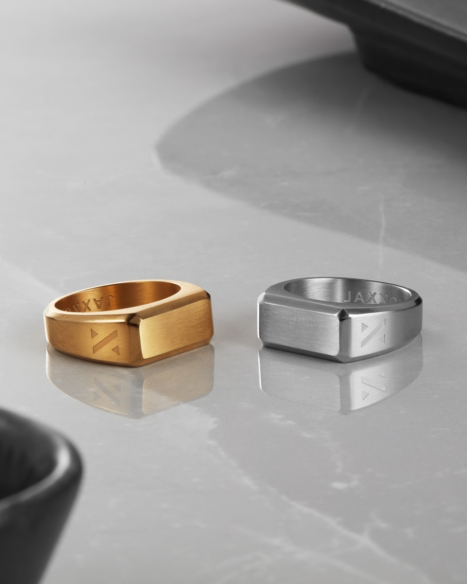 Signet Ring - Men's Modern Silver Signet Ring - JAXXON